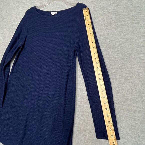 J. Jill Knit Sweater Tunic Women's Small Blue Cotton Rayon Textured Long Sleeves - Picture 6 of 11